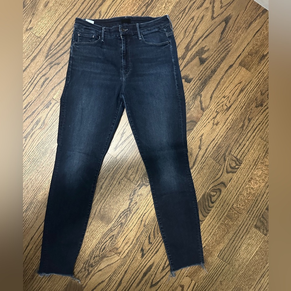 MOTHER High Rise Jeans in Dark Blue